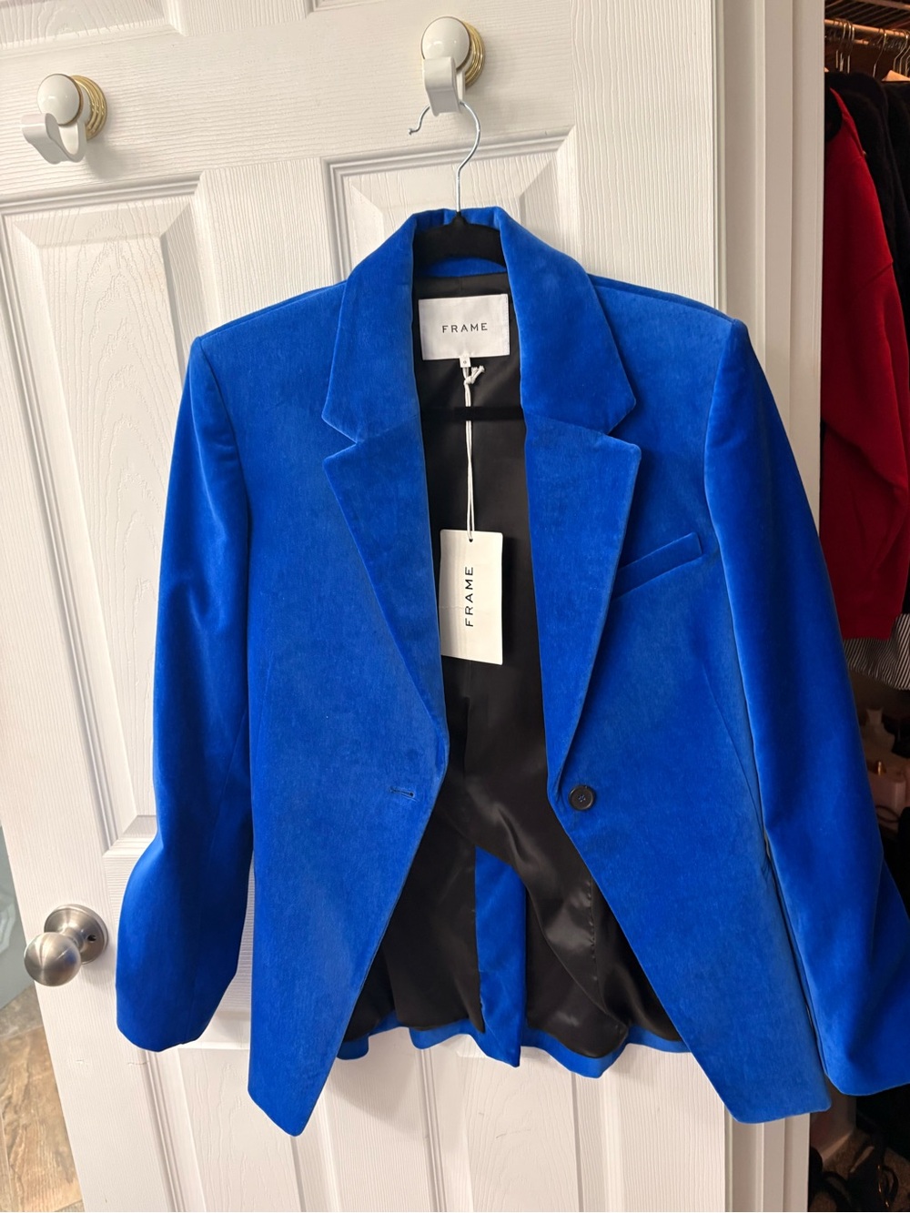 Frame Denim Royal Blue Velvet Blazer